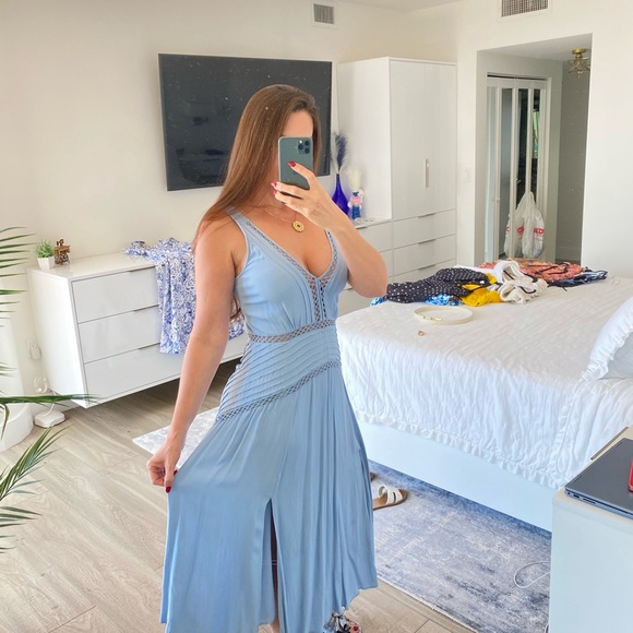 Reiss Light Blue Midi Dress - Picture 4 of 5